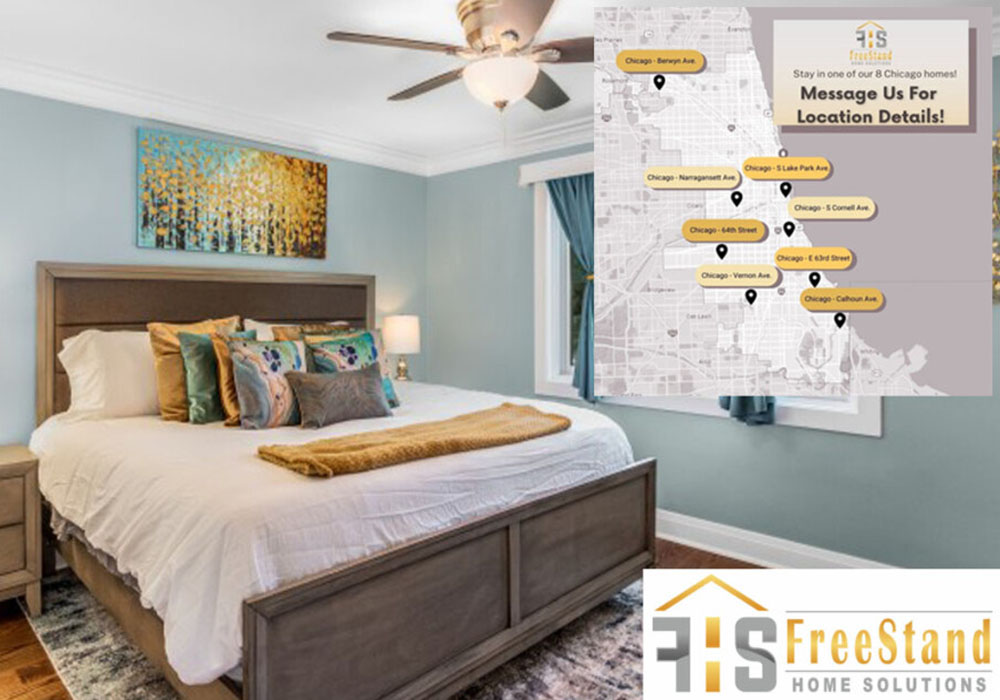 digital map of areas of quality and affordable corporate home rentals by FreeStand Home Solutions